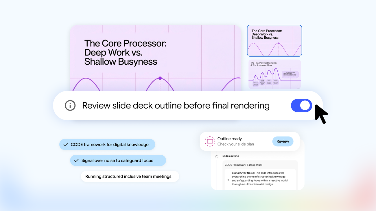 How to shape your slides and videos with Gemini Notebook